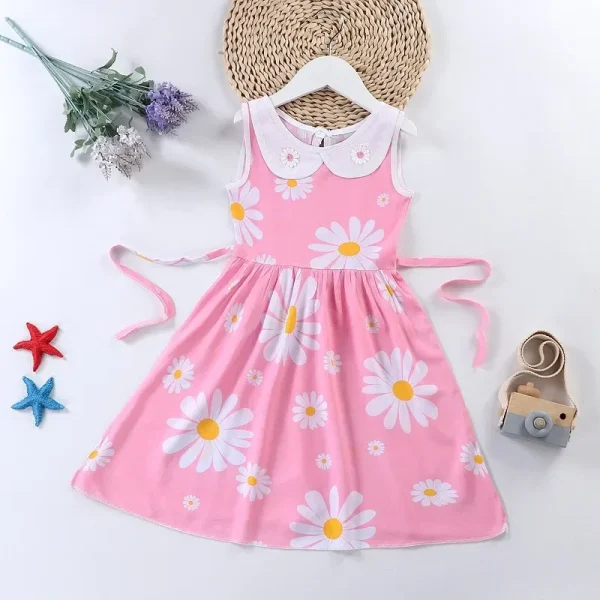 Dress for Girls Clothes Summer Sleeveless Dresses 4 5 6 7-year-old Kids Clothing Printed Fashion Children's Nightdress - Image 5