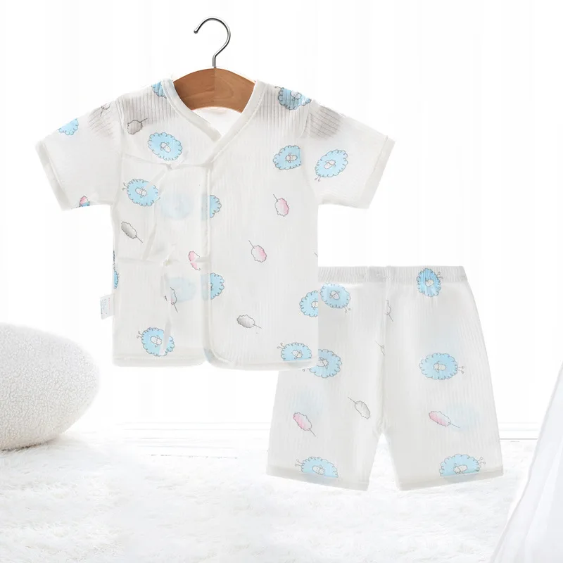 Newborn Baby Clothes Set Cotton Tops Pants Hat Gloves Socks Summer Outfit Infant Baby Clothing New Born Accessories 0-6 Month