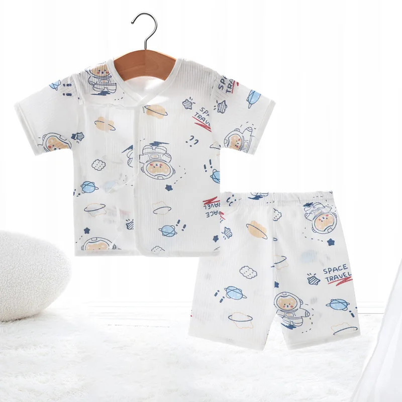 Newborn Baby Clothes Set Cotton Tops Pants Hat Gloves Socks Summer Outfit Infant Baby Clothing New Born Accessories 0-6 Month