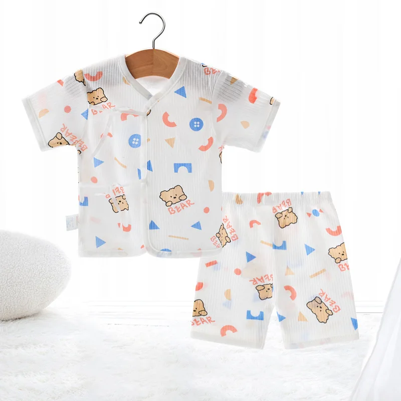 Newborn Baby Clothes Set Cotton Tops Pants Hat Gloves Socks Summer Outfit Infant Baby Clothing New Born Accessories 0-6 Month