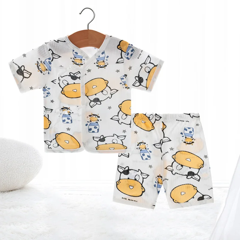 Newborn Baby Clothes Set Cotton Tops Pants Hat Gloves Socks Summer Outfit Infant Baby Clothing New Born Accessories 0-6 Month