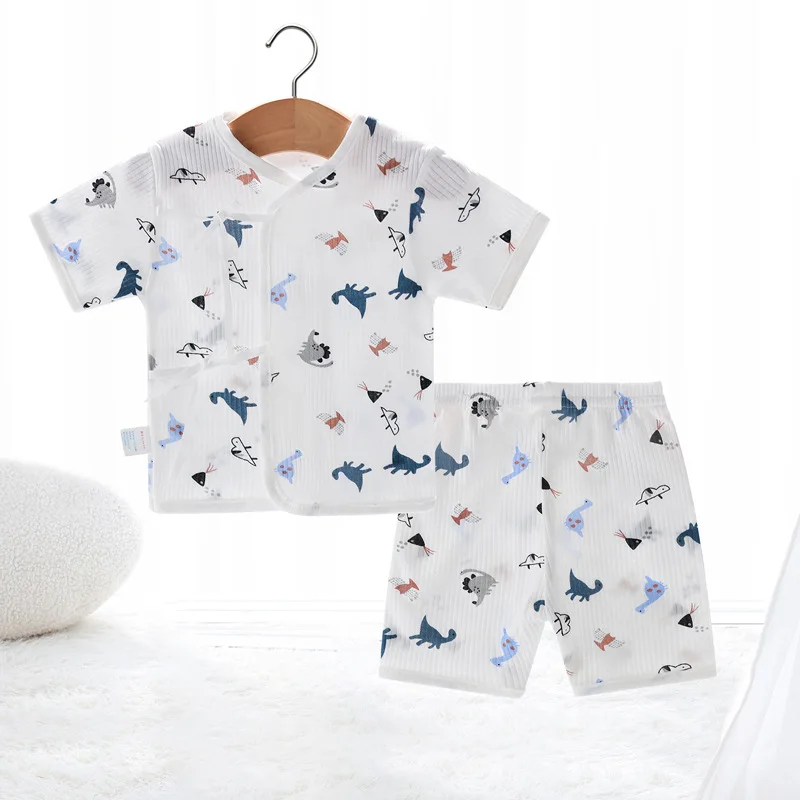 Newborn Baby Clothes Set Cotton Tops Pants Hat Gloves Socks Summer Outfit Infant Baby Clothing New Born Accessories 0-6 Month