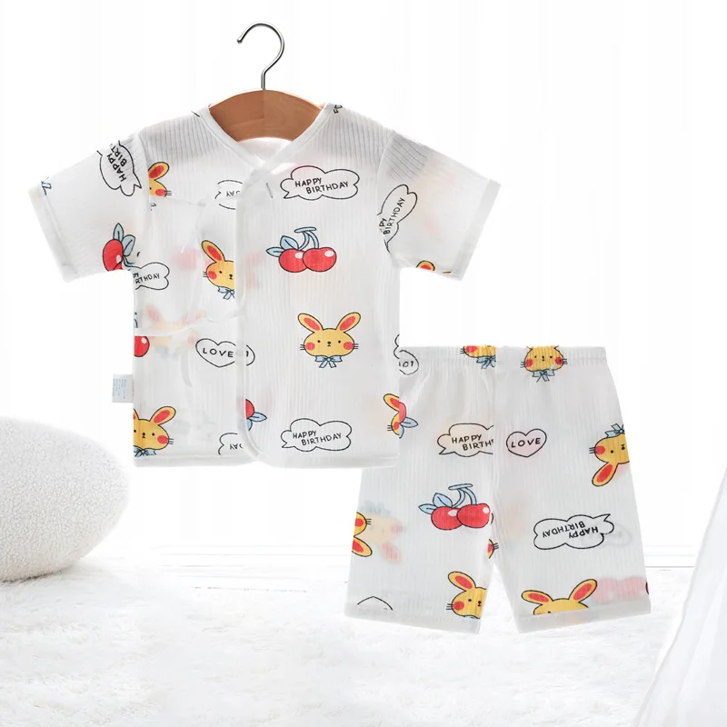 Newborn Baby Clothes Set Cotton Tops Pants Hat Gloves Socks Summer Outfit Infant Baby Clothing New Born Accessories 0-6 Month