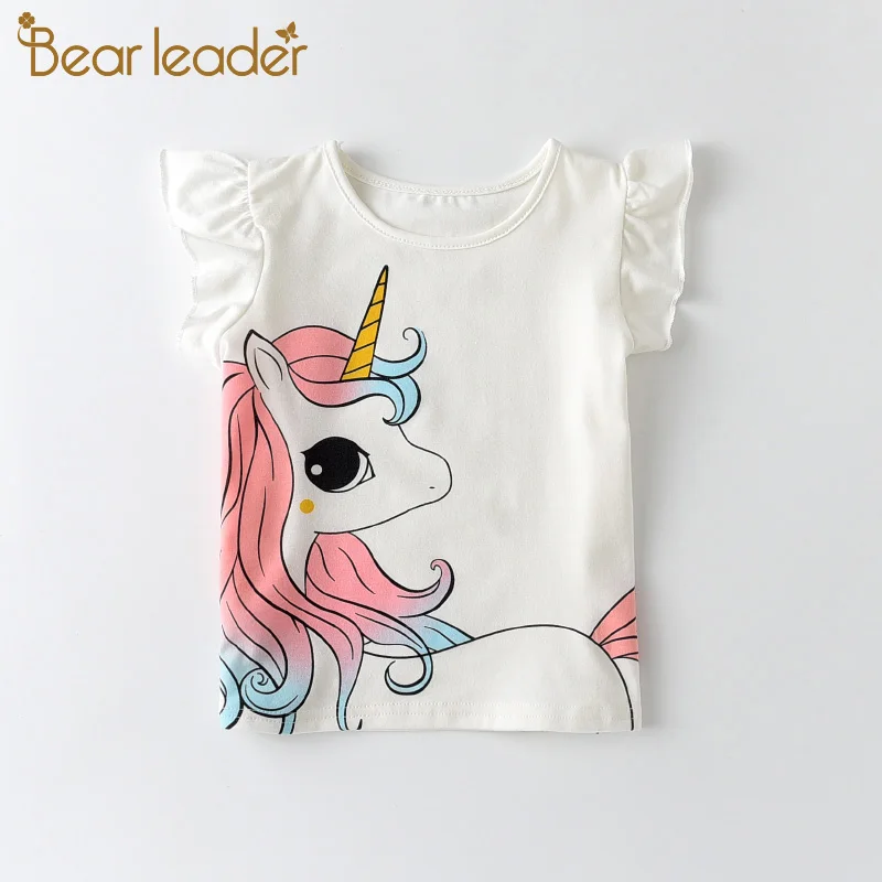 Bear Leader Summer Fashion Unisex Unicorn T-shirt Children Boys Short Sleeves White Tees Baby Kids Cotton Tops for Girls Clothes