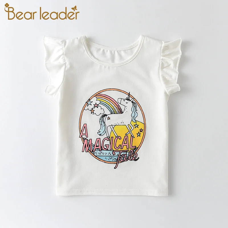 Bear Leader Summer Fashion Unisex Unicorn T-shirt Children Boys Short Sleeves White Tees Baby Kids Cotton Tops for Girls Clothes