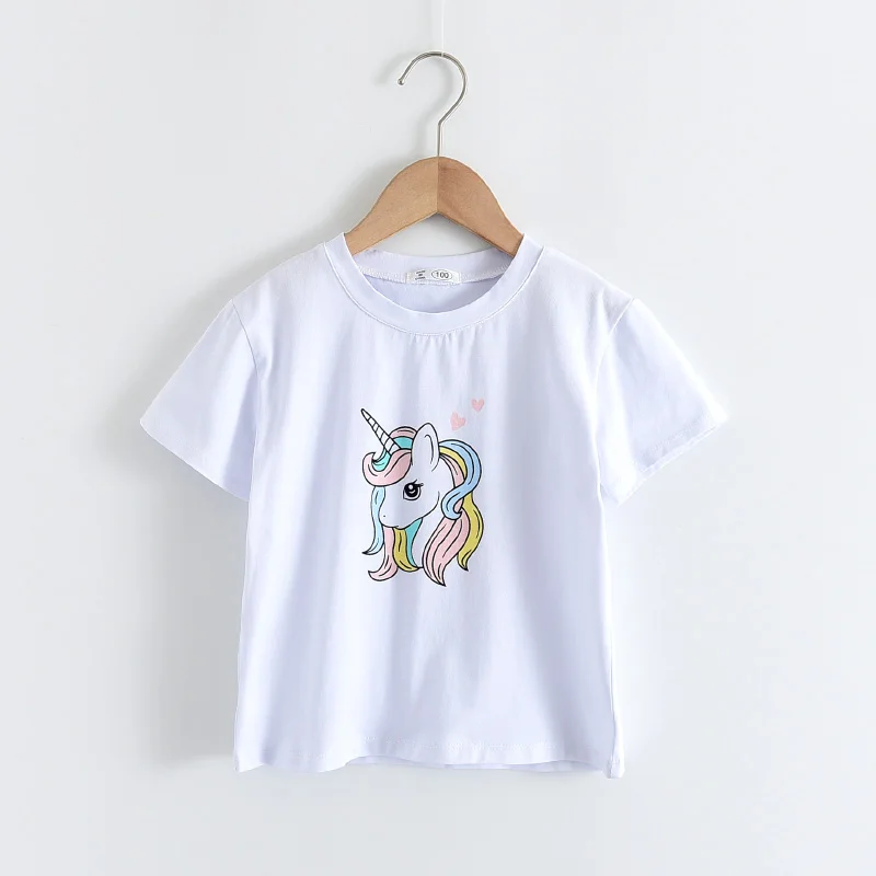 Bear Leader Summer Fashion Unisex Unicorn T-shirt Children Boys Short Sleeves White Tees Baby Kids Cotton Tops for Girls Clothes