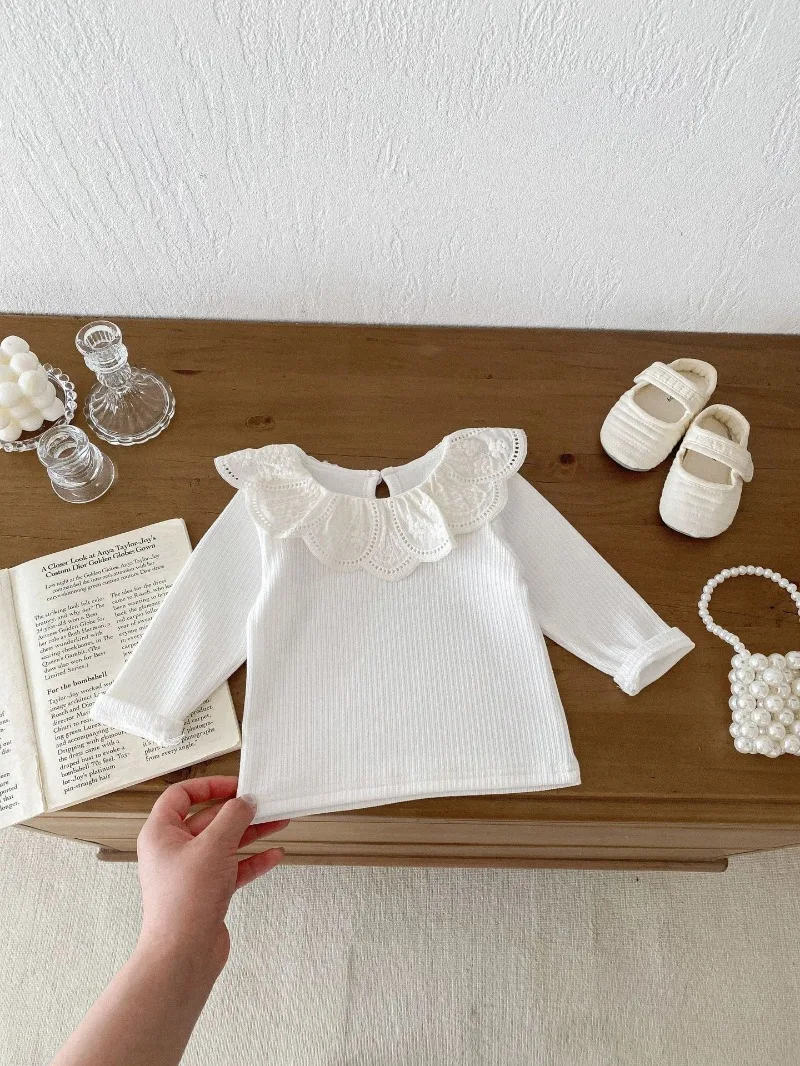 Baby Clothes Autumn Infant Girls Long Sleeve T-shirts Lace Lotus Collar Princess Kids Ribbed Bottoming Shirt Toddler Cotton Tops Baby Clothes Autumn Infant Girls Long Sleeve T-shirts Lace Lotus Collar Princess Kids Ribbed Bottoming Shirt Toddler Cotton Tops