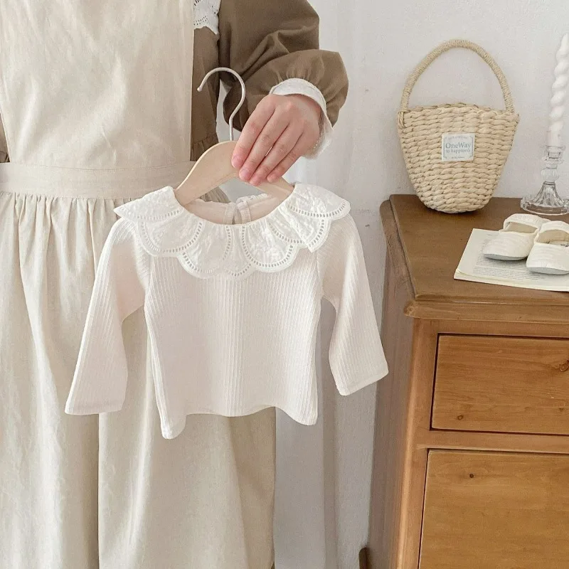 Baby Clothes Autumn Infant Girls Long Sleeve T-shirts Lace Lotus Collar Princess Kids Ribbed Bottoming Shirt Toddler Cotton Tops Baby Clothes Autumn Infant Girls Long Sleeve T-shirts Lace Lotus Collar Princess Kids Ribbed Bottoming Shirt Toddler Cotton Tops