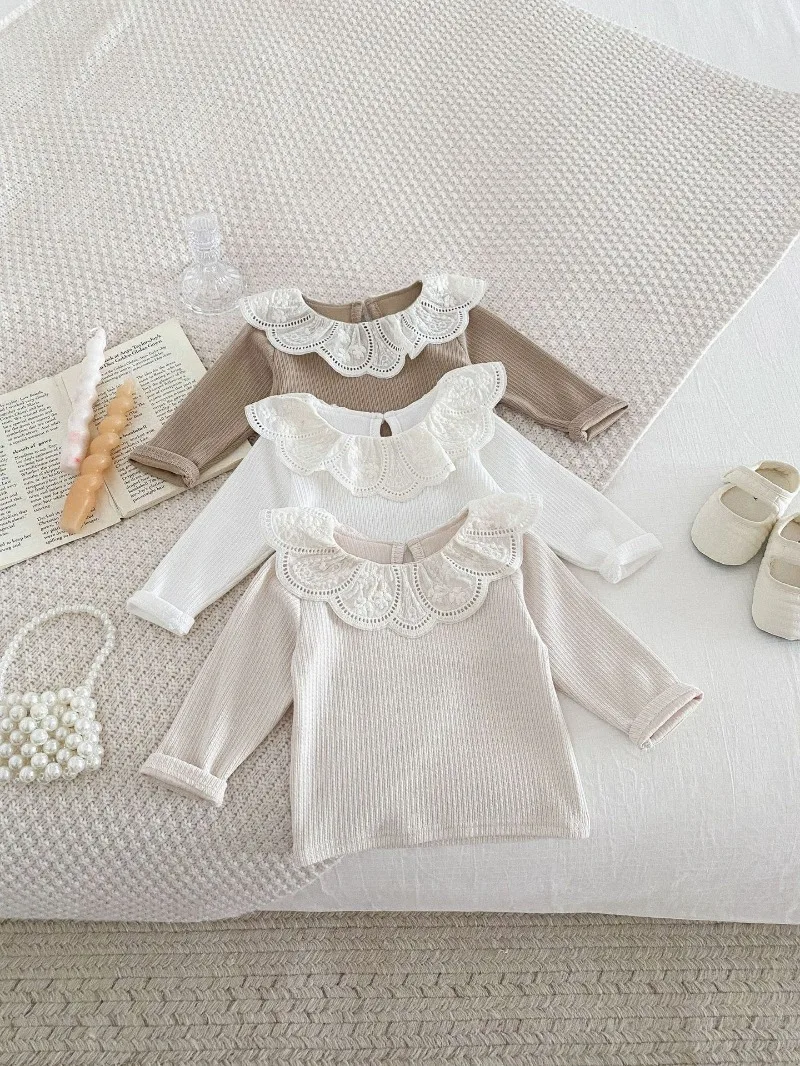 Baby Clothes Autumn Infant Girls Long Sleeve T-shirts Lace Lotus Collar Princess Kids Ribbed Bottoming Shirt Toddler Cotton Tops Baby Clothes Autumn Infant Girls Long Sleeve T-shirts Lace Lotus Collar Princess Kids Ribbed Bottoming Shirt Toddler Cotton Tops