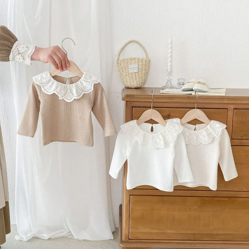 Baby Clothes Autumn Infant Girls Long Sleeve T-shirts Lace Lotus Collar Princess Kids Ribbed Bottoming Shirt Toddler Cotton Tops Baby Clothes Autumn Infant Girls Long Sleeve T-shirts Lace Lotus Collar Princess Kids Ribbed Bottoming Shirt Toddler Cotton Tops