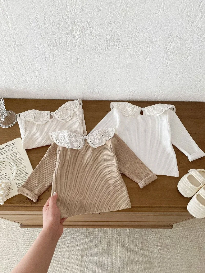 Baby Clothes Autumn Infant Girls Long Sleeve T-shirts Lace Lotus Collar Princess Kids Ribbed Bottoming Shirt Toddler Cotton Tops Baby Clothes Autumn Infant Girls Long Sleeve T-shirts Lace Lotus Collar Princess Kids Ribbed Bottoming Shirt Toddler Cotton Tops