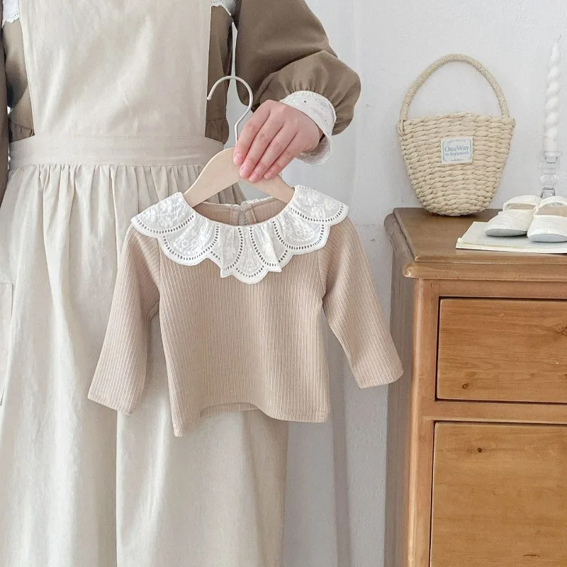 Baby Clothes Autumn Infant Girls Long Sleeve T-shirts Lace Lotus Collar Princess Kids Ribbed Bottoming Shirt Toddler Cotton Tops Baby Clothes Autumn Infant Girls Long Sleeve T-shirts Lace Lotus Collar Princess Kids Ribbed Bottoming Shirt Toddler Cotton Tops