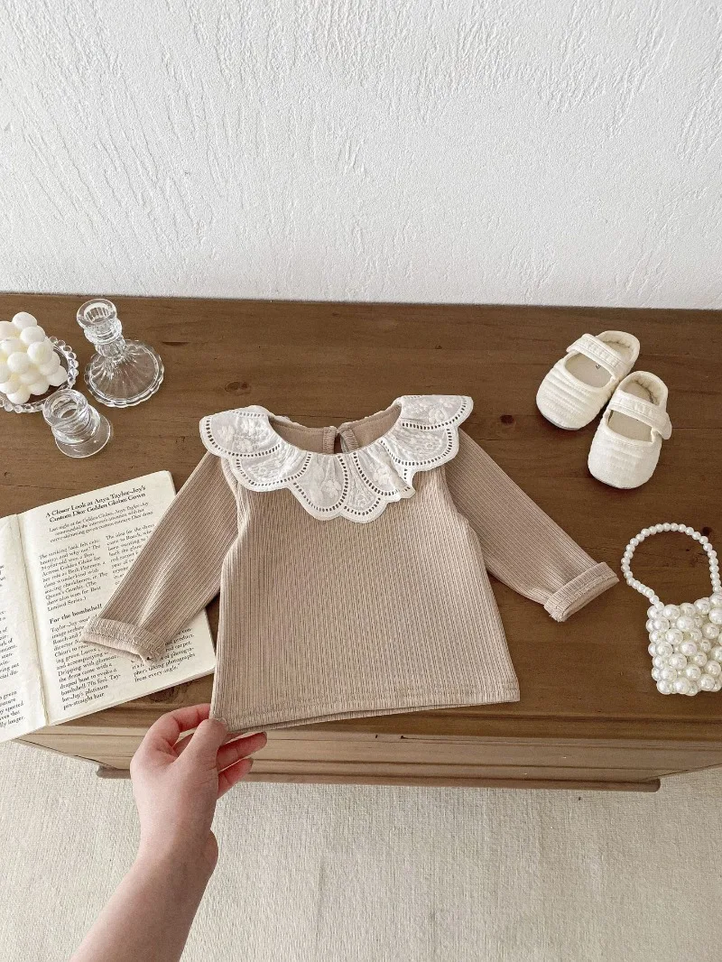Baby Clothes Autumn Infant Girls Long Sleeve T-shirts Lace Lotus Collar Princess Kids Ribbed Bottoming Shirt Toddler Cotton Tops Baby Clothes Autumn Infant Girls Long Sleeve T-shirts Lace Lotus Collar Princess Kids Ribbed Bottoming Shirt Toddler Cotton Tops