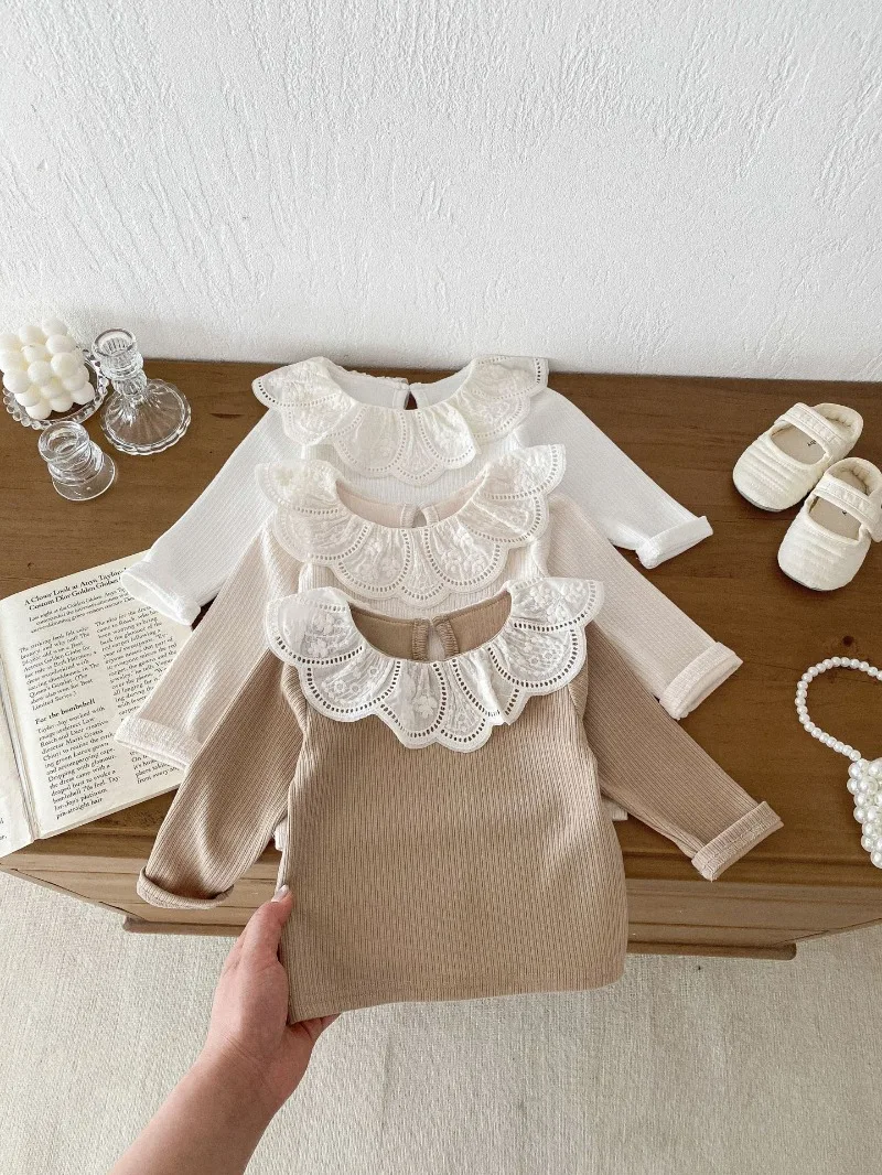 Baby Clothes Autumn Infant Girls Long Sleeve T-shirts Lace Lotus Collar Princess Kids Ribbed Bottoming Shirt Toddler Cotton Tops Baby Clothes Autumn Infant Girls Long Sleeve T-shirts Lace Lotus Collar Princess Kids Ribbed Bottoming Shirt Toddler Cotton Tops