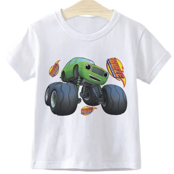 Blaze And The Monster Machines Children's Clothes Boy Impostor Blaze Game Anime T-Shirt Boy Or Girl Tees Top Short Sleeve Tshirt - Image 3