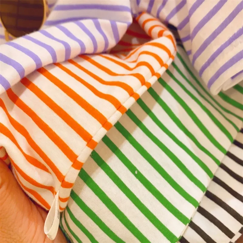 2024 New Baby Short Sleeve T Shirt Cotton Infant Striped T Shirt Summer Boy Girl Clothes Baby Cute Striped Tops Kids Tee