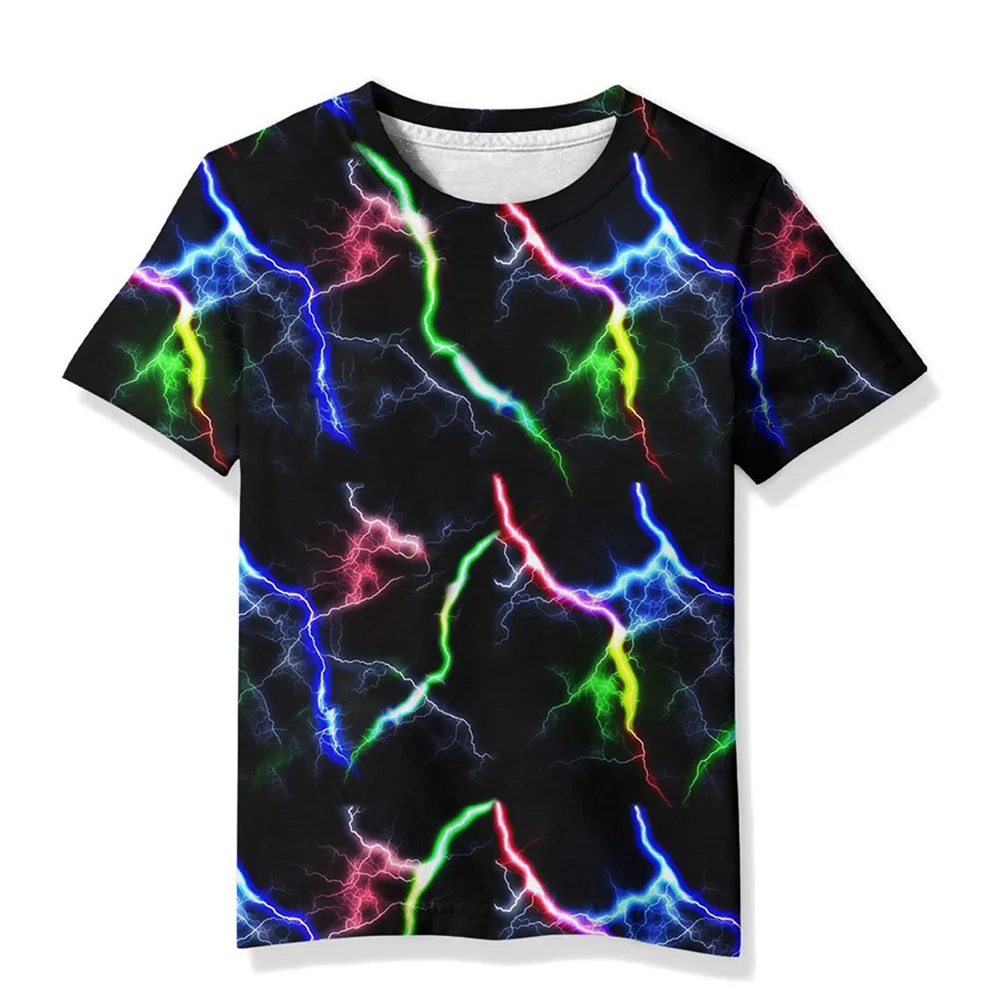kids T-Shirts 3D Print Flame lightning Pattern Round Neck T-Shirts Casual Boys Girls Tops Oversized Fashion Kids Tees Clothing kids T-Shirts 3D Print Flame lightning Pattern Round Neck T-Shirts Casual Boys Girls Tops Oversized Fashion Kids Tees Clothing