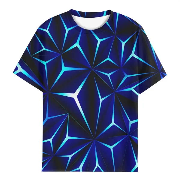 kids T-Shirts 3D Print Flame lightning Pattern Round Neck T-Shirts Casual Boys Girls Tops Oversized Fashion Kids Tees Clothing - Image 3