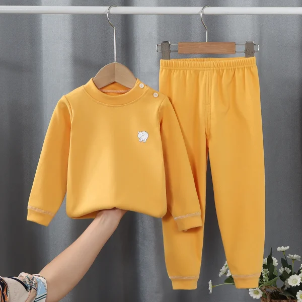 Children's velvet warm suit, autumn clothes and pants for big children, underwear for boys and girls, home clothes for babies Un - Image 6