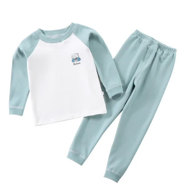 Children's velvet warm suit, autumn clothes and pants for big children, underwear for boys and girls, home clothes for babies Un - Image 3