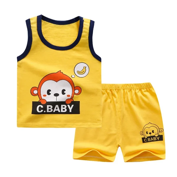 Baby Boy Clothes Casual Tracksuit  Pure Cotton Clothing Summer Clothes For Babies T-shirts + Pants For Kids Sports Outfit - Image 3