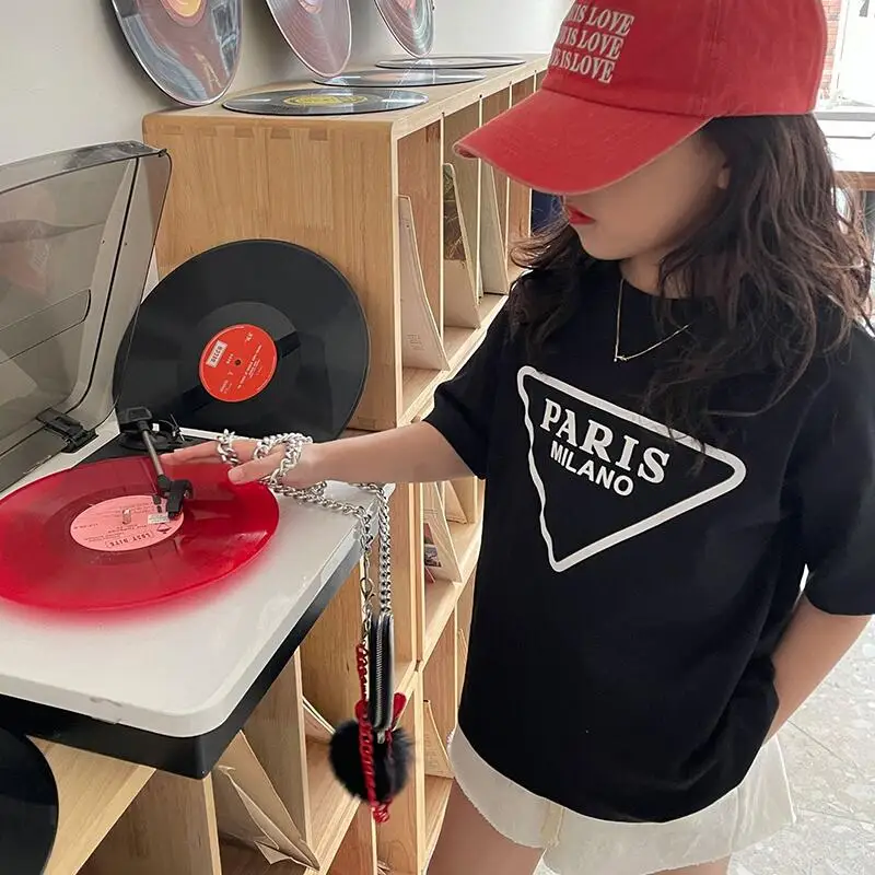 Summer Girls T Shirt Baby Tee Shirt Kids Tops Children Brand Clothes Fashion Casual Letter Print New 2-9Y Summer Girls T Shirt Baby Tee Shirt Kids Tops Children Brand Clothes Fashion Casual Letter Print New 2-9Y