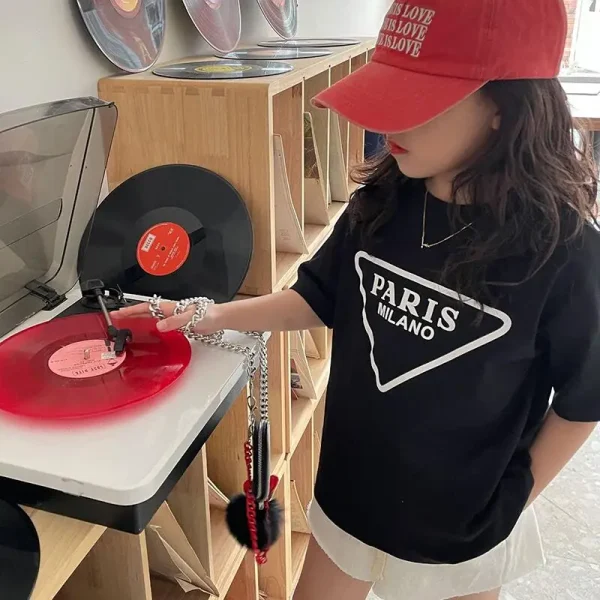 Summer Girls T Shirt Baby Tee Shirt Kids Tops Children Brand Clothes Fashion Casual Letter Print New 2-9Y - Image 6
