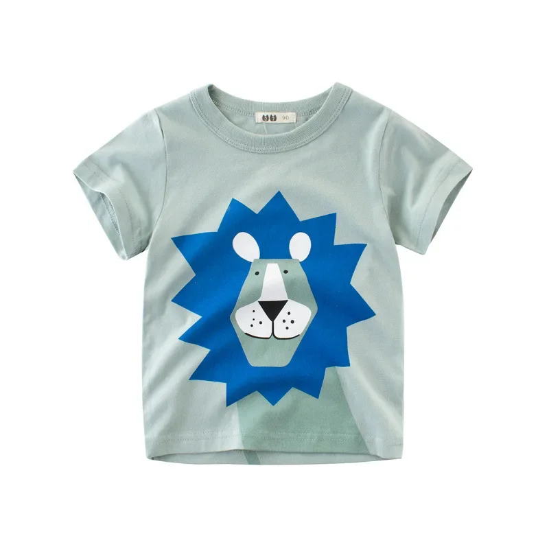 2-9Y Summer Baby Boys Short Sleeve T-shirt Children Kids Cotton Cartoon Tops Little Boys Tees