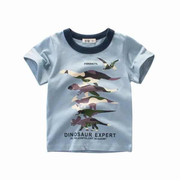 2-9Y Summer Baby Boys Short Sleeve T-shirt Children Kids Cotton Cartoon Tops Little Boys Tees - Image 6