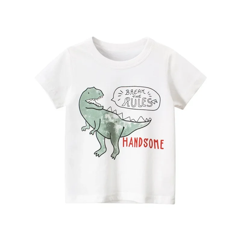 2-9Y Summer Baby Boys Short Sleeve T-shirt Children Kids Cotton Cartoon Tops Little Boys Tees