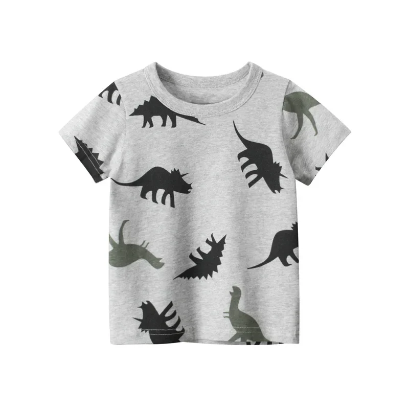 2-9Y Summer Baby Boys Short Sleeve T-shirt Children Kids Cotton Cartoon Tops Little Boys Tees