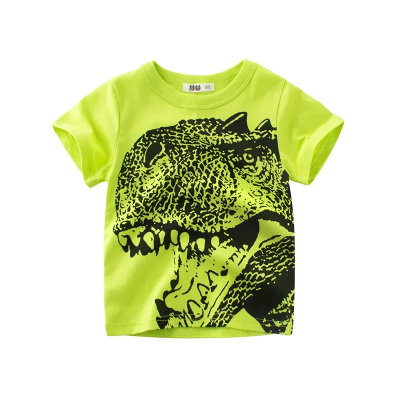 2-9Y Summer Baby Boys Short Sleeve T-shirt Children Kids Cotton Cartoon Tops Little Boys Tees