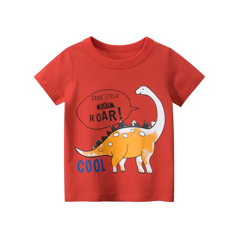 2-9Y Summer Baby Boys Short Sleeve T-shirt Children Kids Cotton Cartoon Tops Little Boys Tees