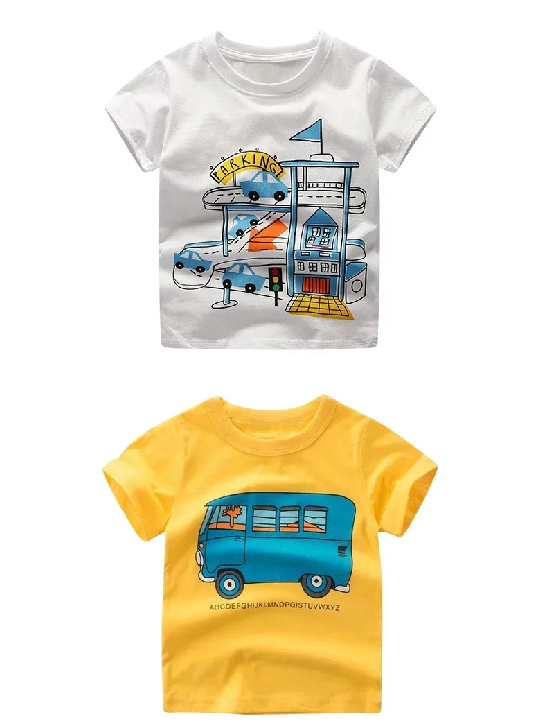 2-9Y Summer Baby Boys Short Sleeve T-shirt Children Kids Cotton Cartoon Tops Little Boys Tees 2-9Y Summer Baby Boys Short Sleeve T-shirt Children Kids Cotton Cartoon Tops Little Boys Tees
