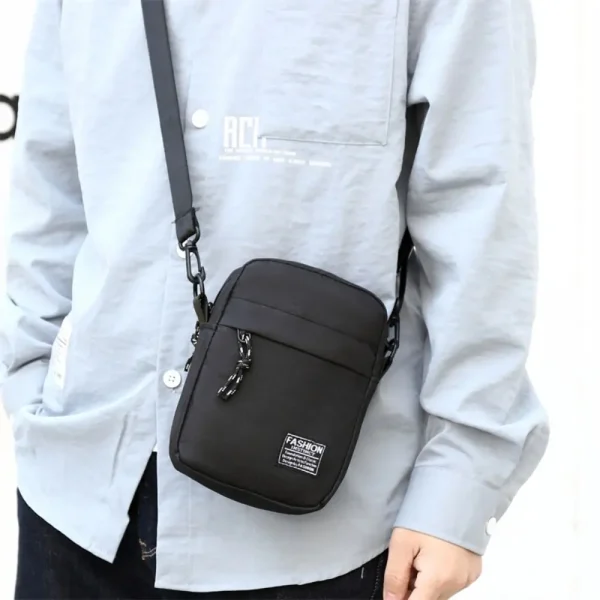 Mini Nylon Shoulder Bag Men Solid Color Crossbody Bag Casual and Fashionable Retro Bag Business Crossbody Bags for Men Hand Bag - Image 4