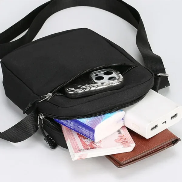 Oxford Shoulder Bag Durable Mini Black Mobile Phone Bag Waist Pack Men Crossbody Bags Man Bag Handbag - Image 3