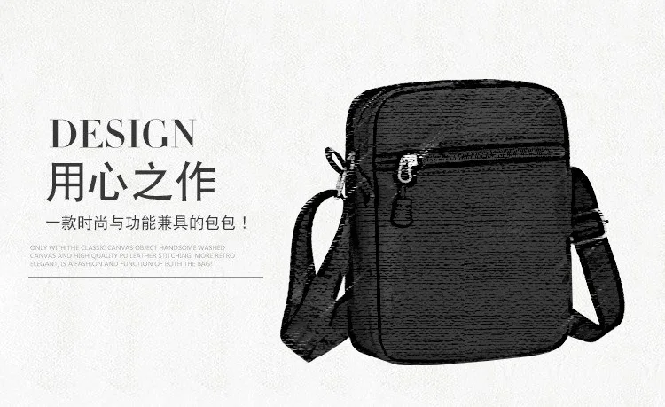 Oxford Shoulder Bag Durable Mini Black Mobile Phone Bag Waist Pack Men Crossbody Bags Man Bag Handbag
