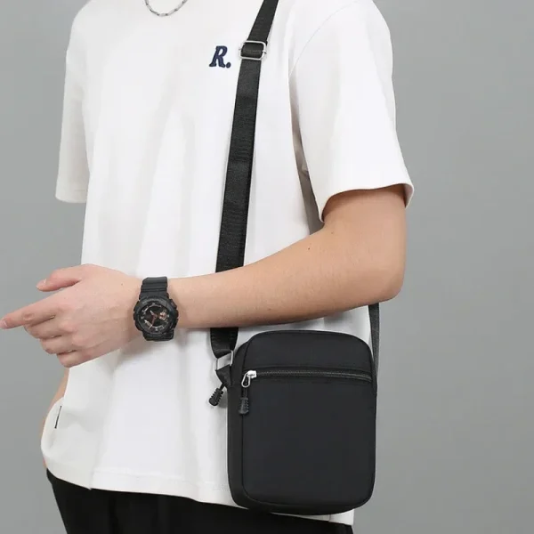 Oxford Shoulder Bag Durable Mini Black Mobile Phone Bag Waist Pack Men Crossbody Bags Man Bag Handbag - Image 5