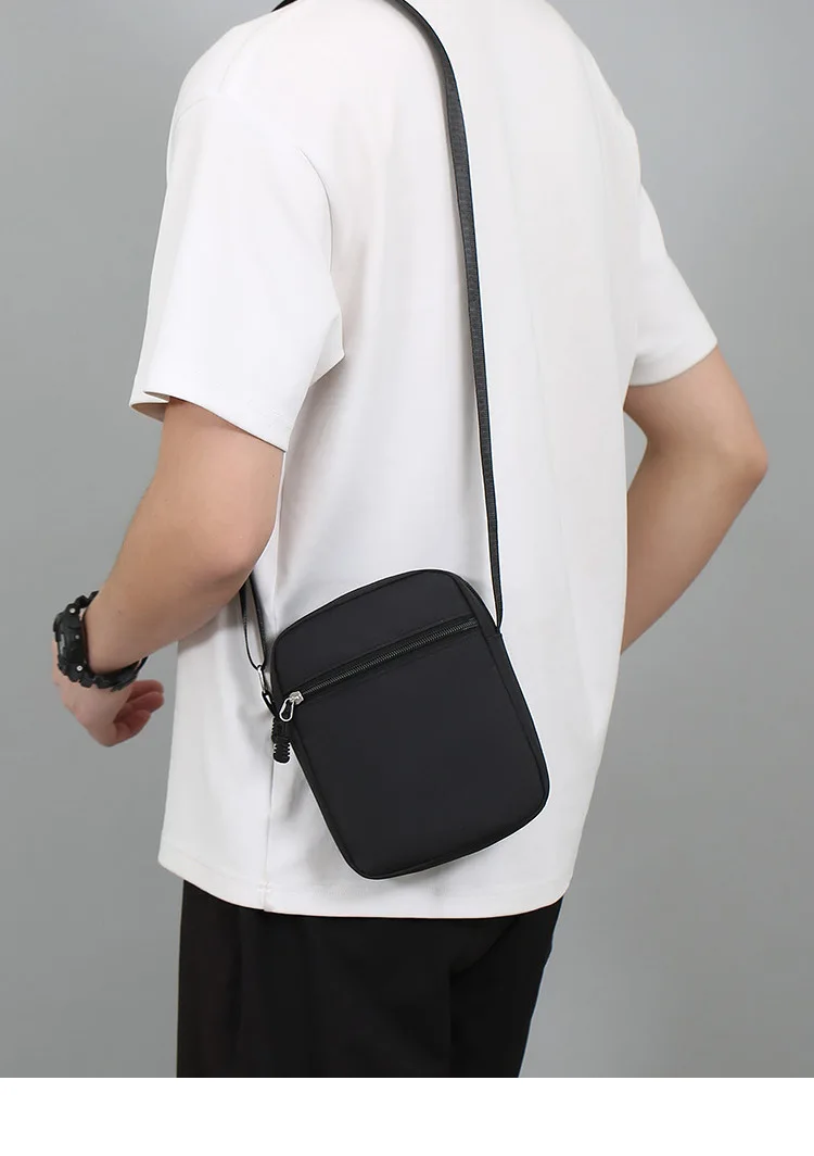 Oxford Shoulder Bag Durable Mini Black Mobile Phone Bag Waist Pack Men Crossbody Bags Man Bag Handbag