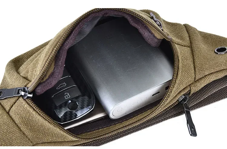 New Sports Waist Packs Casual Canvas Hidden Anti-theft Chest Bags Body Running for Men Women Tourist Cycle Crossbody Bag Pocket