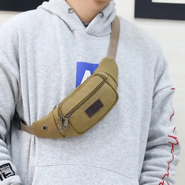 New Sports Waist Packs Casual Canvas Hidden Anti-theft Chest Bags Body Running for Men Women Tourist Cycle Crossbody Bag Pocket - Image 7