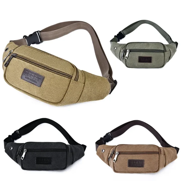 New Sports Waist Packs Casual Canvas Hidden Anti-theft Chest Bags Body Running for Men Women Tourist Cycle Crossbody Bag Pocket