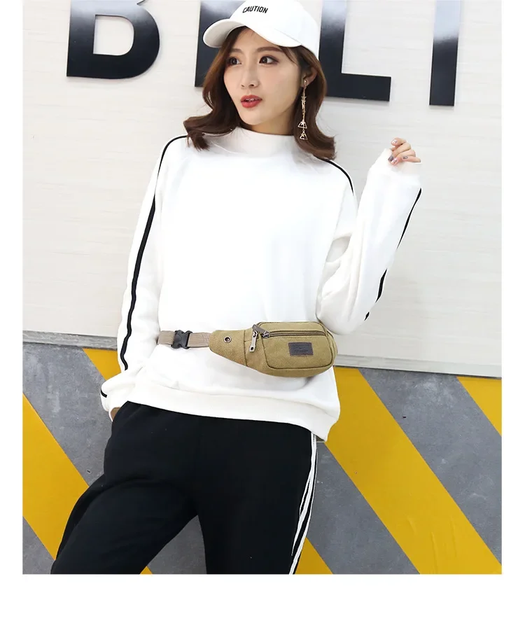 New Sports Waist Packs Casual Canvas Hidden Anti-theft Chest Bags Body Running for Men Women Tourist Cycle Crossbody Bag Pocket