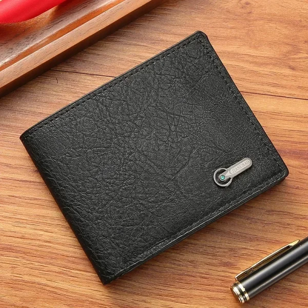 Men Purse Black Coin Wallet Male Business ID Cards Holder PU Leather Multiple Slot Casual Large Capacity Dollar Coin Money Bags - Image 5
