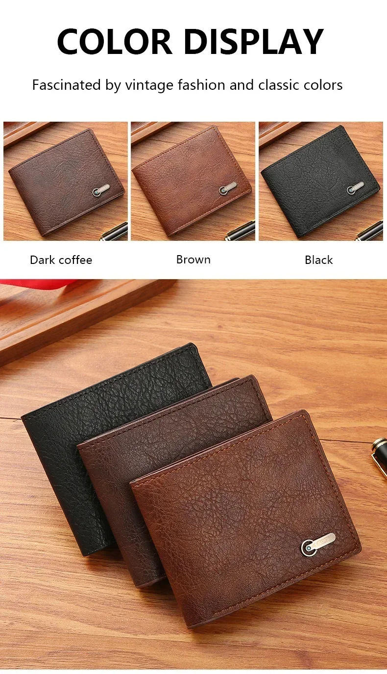 Men Purse Black Coin Wallet Male Business ID Cards Holder PU Leather Multiple Slot Casual Large Capacity Dollar Coin Money Bags Men Purse Black Coin Wallet Male Business ID Cards Holder PU Leather Multiple Slot Casual Large Capacity Dollar Coin Money Bags