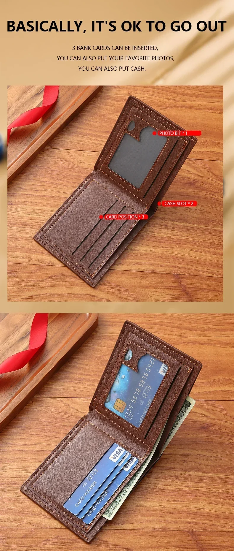 Men Purse Black Coin Wallet Male Business ID Cards Holder PU Leather Multiple Slot Casual Large Capacity Dollar Coin Money Bags Men Purse Black Coin Wallet Male Business ID Cards Holder PU Leather Multiple Slot Casual Large Capacity Dollar Coin Money Bags