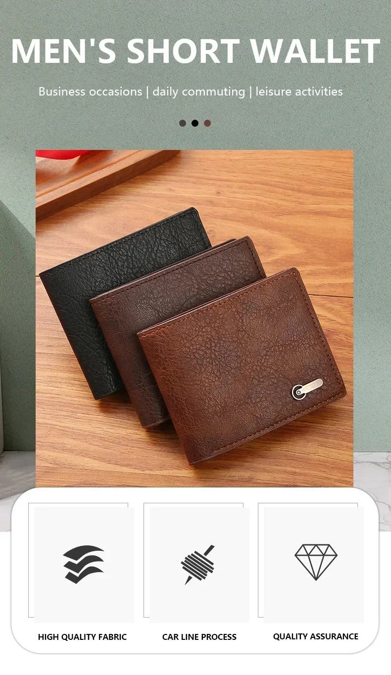 Men Purse Black Coin Wallet Male Business ID Cards Holder PU Leather Multiple Slot Casual Large Capacity Dollar Coin Money Bags Men Purse Black Coin Wallet Male Business ID Cards Holder PU Leather Multiple Slot Casual Large Capacity Dollar Coin Money Bags