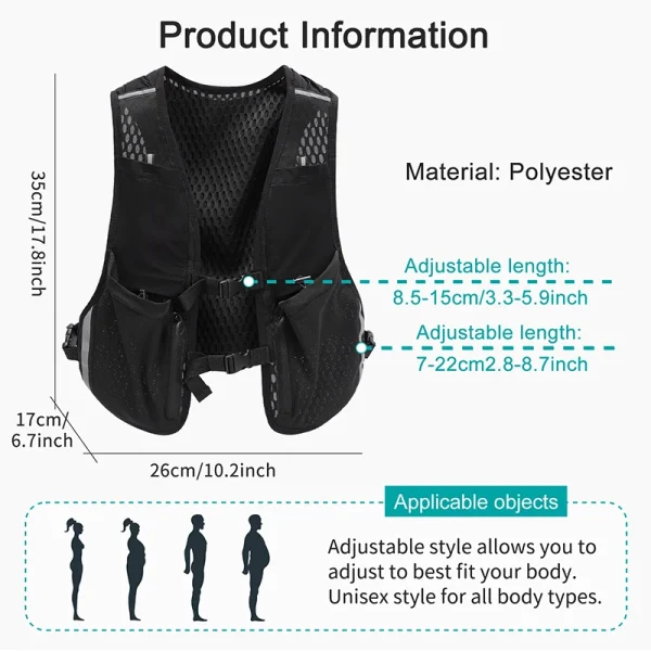 TINYAT Reflective Multi-function Vest Bag for Men Women Sports Chest Bag Hip Hop Street Cloth Bag Hiking Cycling Accessories - Image 3