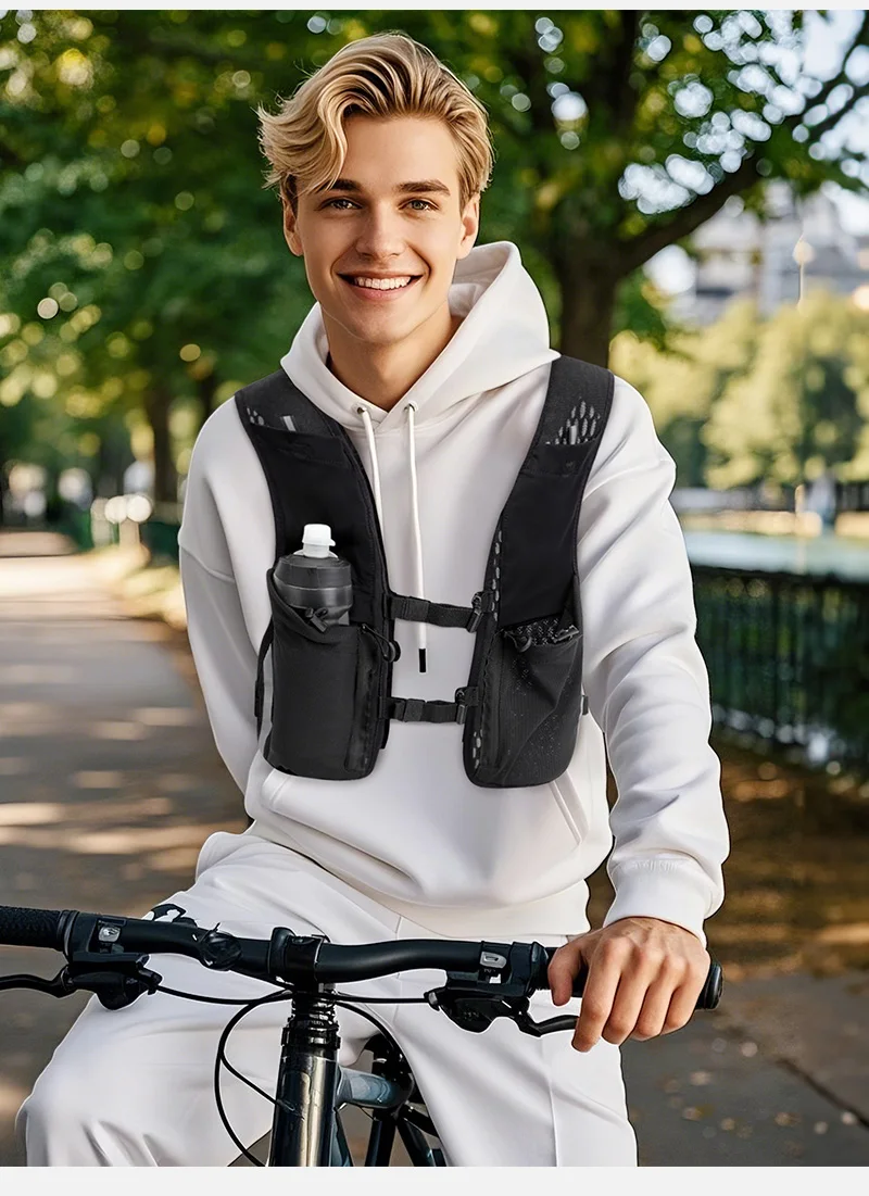 TINYAT Reflective Multi-function Vest Bag for Men Women Sports Chest Bag Hip Hop Street Cloth Bag Hiking Cycling Accessories TINYAT Reflective Multi-function Vest Bag for Men Women Sports Chest Bag Hip Hop Street Cloth Bag Hiking Cycling Accessories