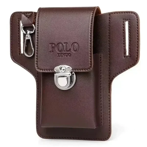 2024 Fashion New Men's Belt Leather Case Vertical Multifunctional Portable Phone Waistpack Card Bag Can Be Keyed Pu Leather Gift - Image 2